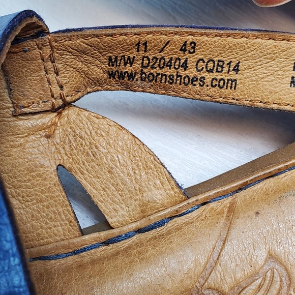 Born Blue Leather Cutout Slingback Sandals Women 11 M/W D20404 - Picture 9 of 14